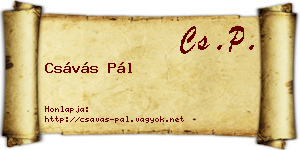 Csávás Pál névjegykártya