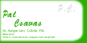 pal csavas business card