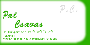 pal csavas business card